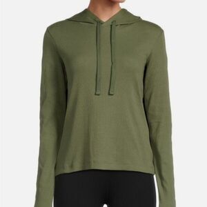ATM Anthony Thomas Melillo Green Relaxed Long Sleeve Hoodie